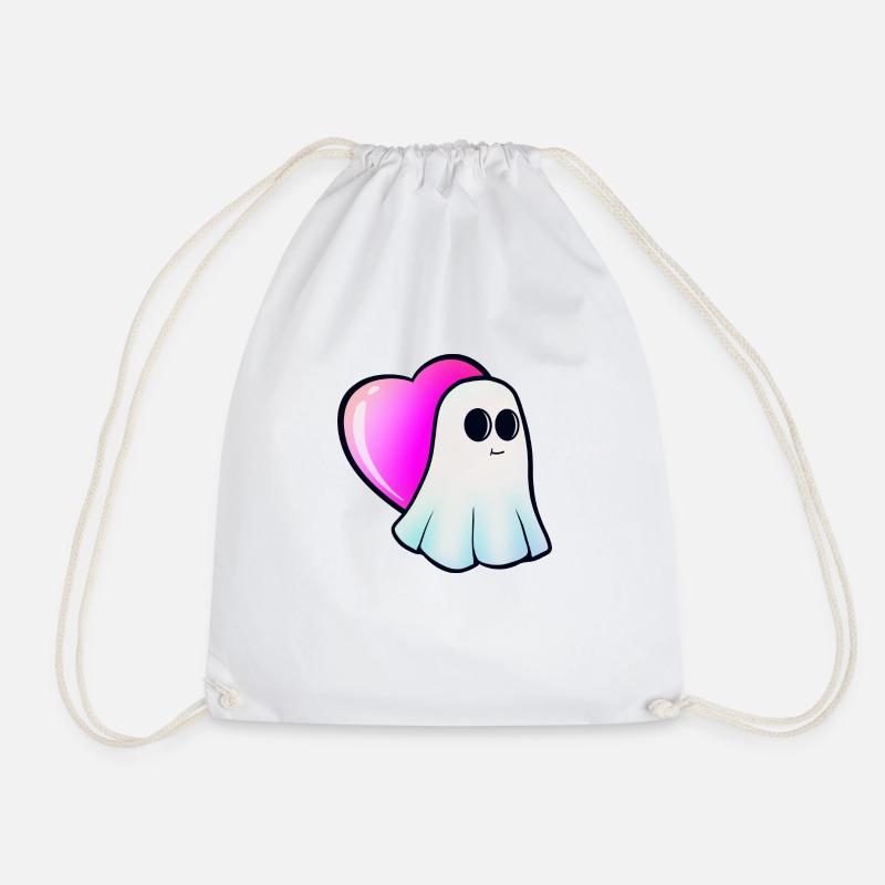 Neon Heart Spirit - Drawstring Bag - white