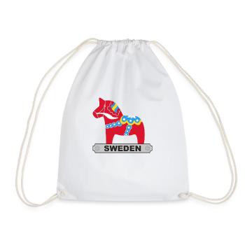 Dala Pferd Schweden - Turnbeutel - Weiß - Vorne
