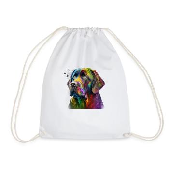 Bunter Hund im Splash Art Design - für alle - Turnbeutel - Weiß - Vorne
