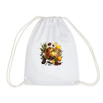 Cadeau végétalien sur plateau de légumes - Sac de sport léger - blanc - Devant