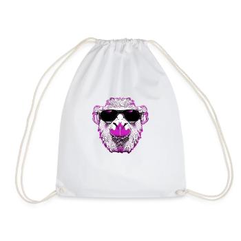 Cooles Lama mit Sonnenbrille pink - Turnbeutel - Weiß - Vorne