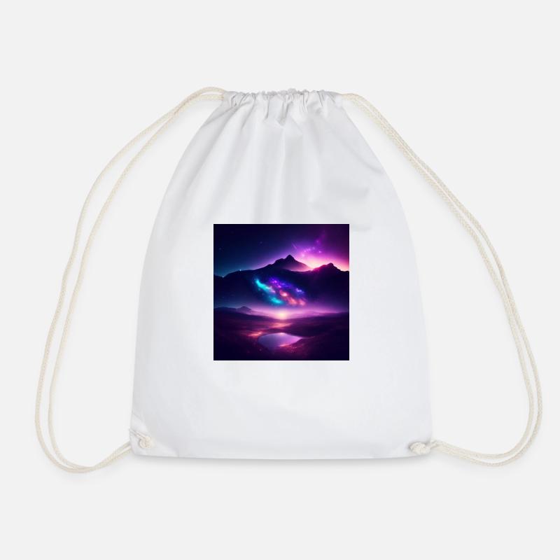 Northern lights - Drawstring Bag - white