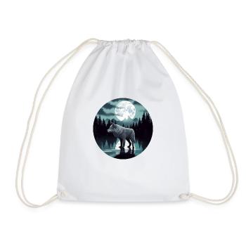 Le loup gris survit à la forêt Moon Lake Graphic - Sac de sport léger - blanc - Devant