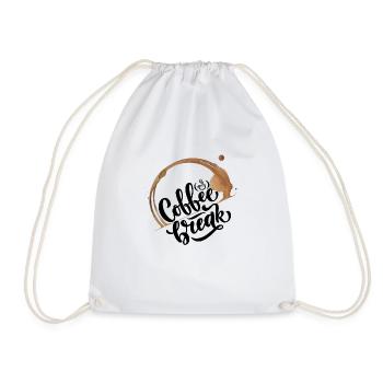 Coffee Break is my Love Language for Coffee latte - Drawstring Bag - white - Front