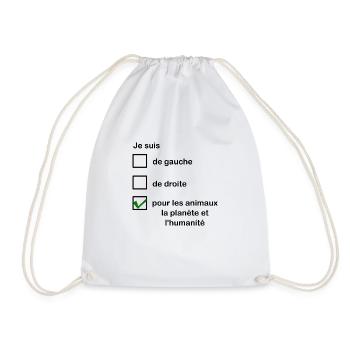 je suis pour les animaux la planète et l'humanité - Sac de sport léger - blanc - Devant