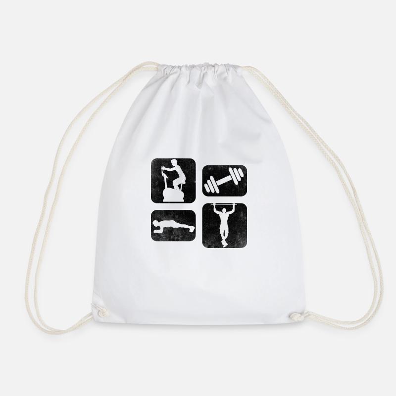 Fitness Gym Training 1 - Drawstring Bag - white