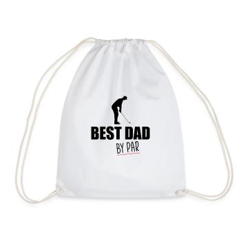 Best dad by par - Drawstring Bag - white - Front