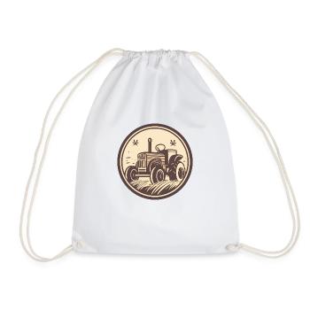 Tractor, Agricultural Machinery, Agriculture - Drawstring Bag - white - Front