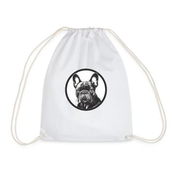 Bouledogue français, Frenchie, Chiot - Sac de sport léger - blanc - Devant