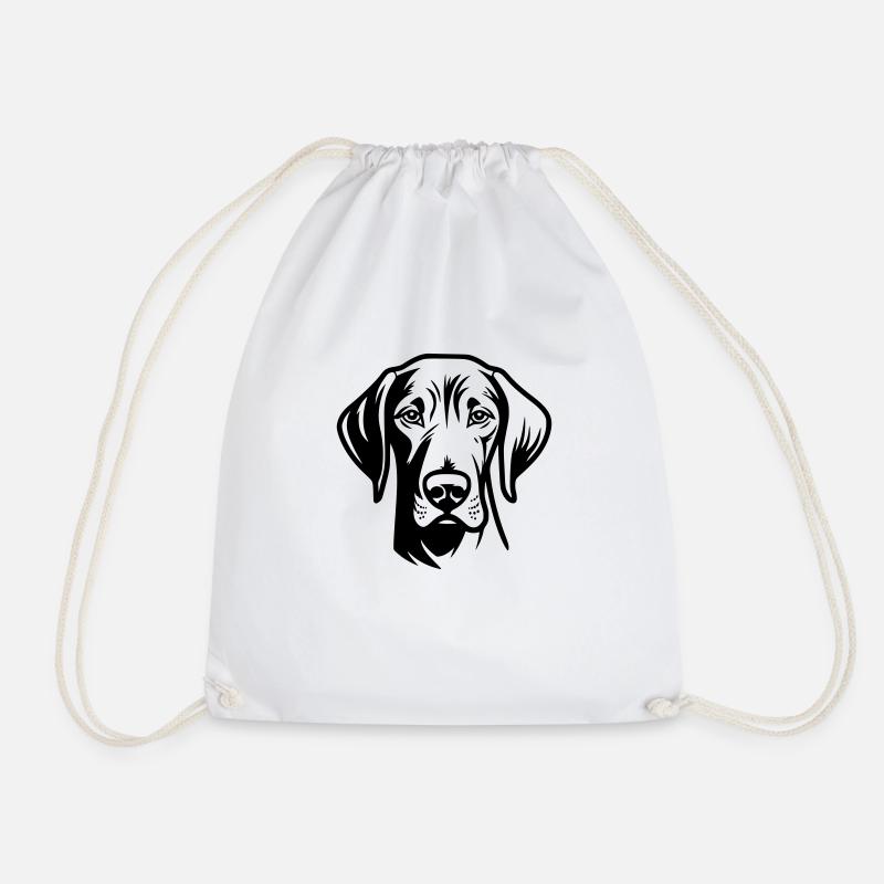 Weimaraner - Drawstring Bag - white