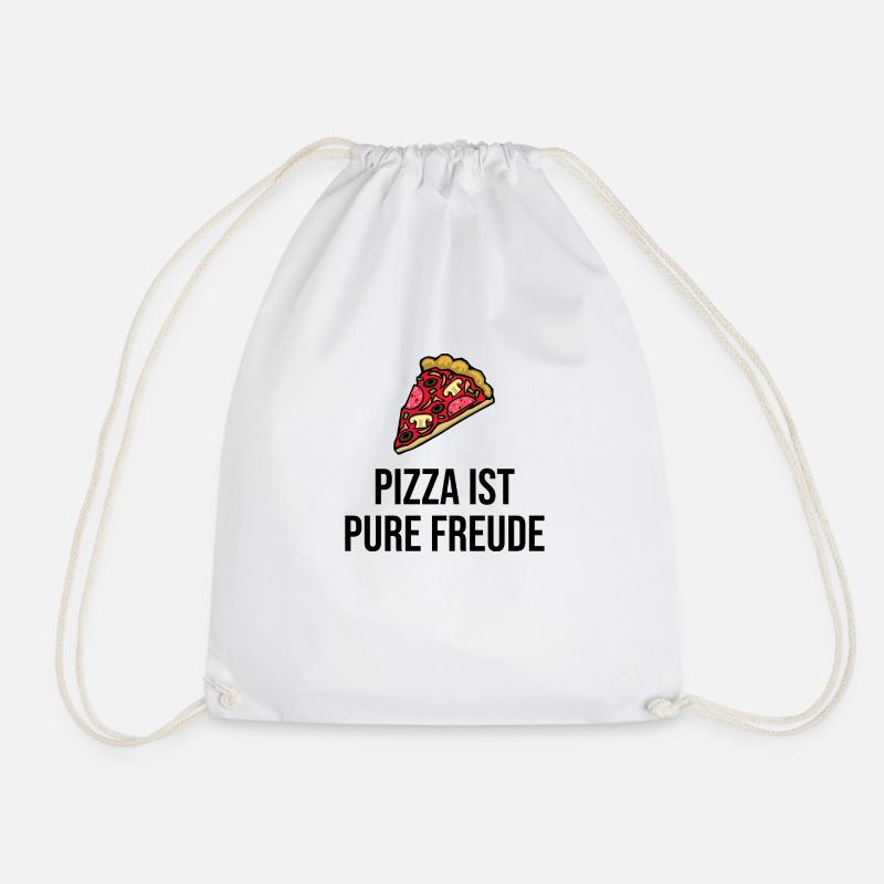 Pizza is pure joy - Drawstring Bag - white