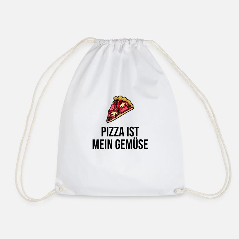 Pizza is my vegetable - Drawstring Bag - white