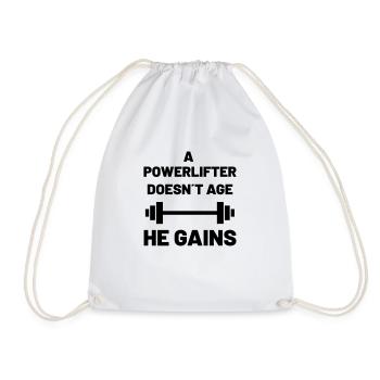 A Powerlifter doesn´t age he gains - Turnbeutel - Weiß - Vorne