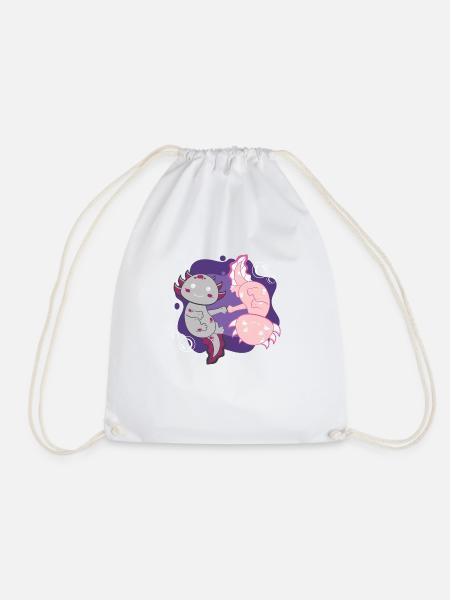 Axolotl Duo – Freundschaft unter Wasser Design - Turnbeutel - Weiß