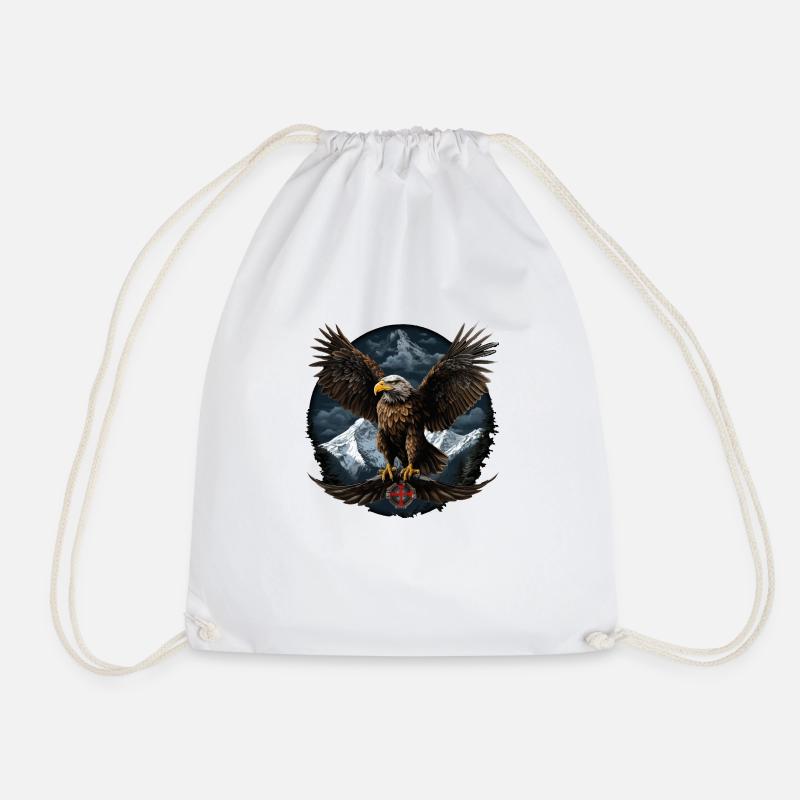 Weißkopfseeadler Design mit Berge - Turnbeutel - Weiß