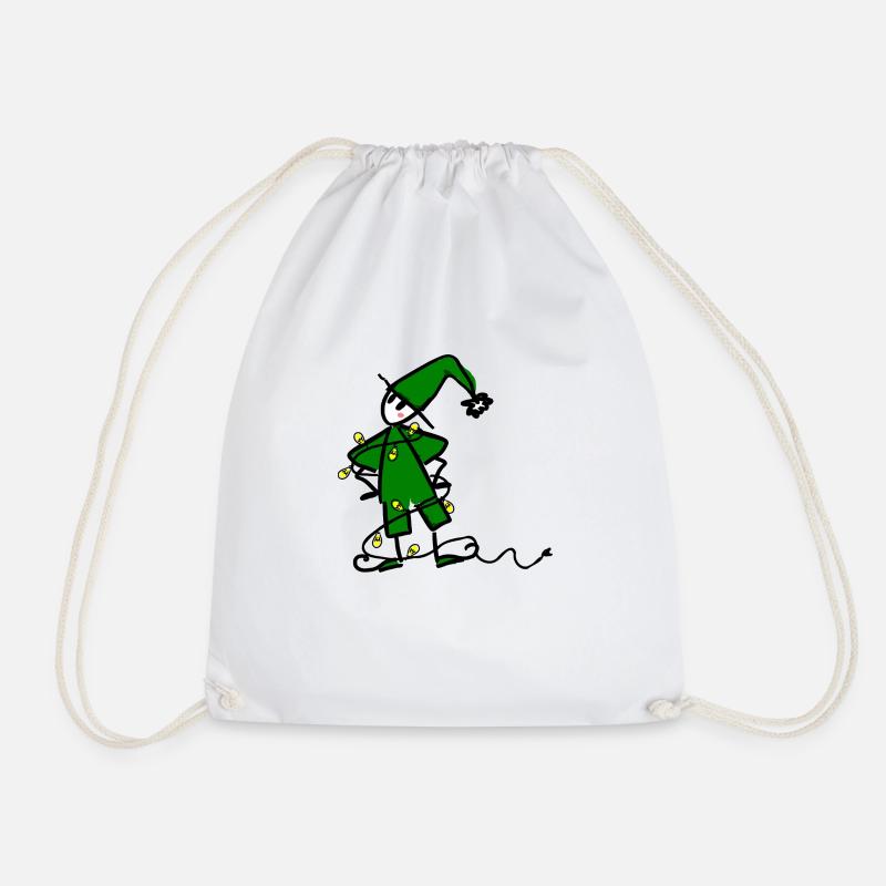 ELF Christmas Lights - Drawstring Bag - white