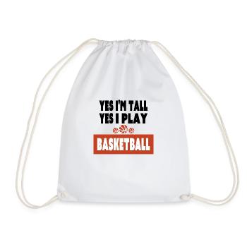 Ja, ich spiele Basketball Lustiger Retro-Vintage-Spieler - Turnbeutel - Weiß - Vorne