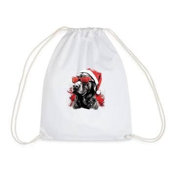 Chien de Noël Labrador magique dans la neige - Sac de sport léger - blanc - Devant