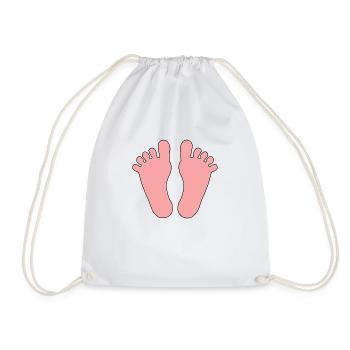 Baby Feet Girl Boy - Drawstring Bag - white - Front