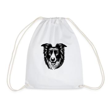 Border Collie - Turnbeutel - Weiß - Vorne