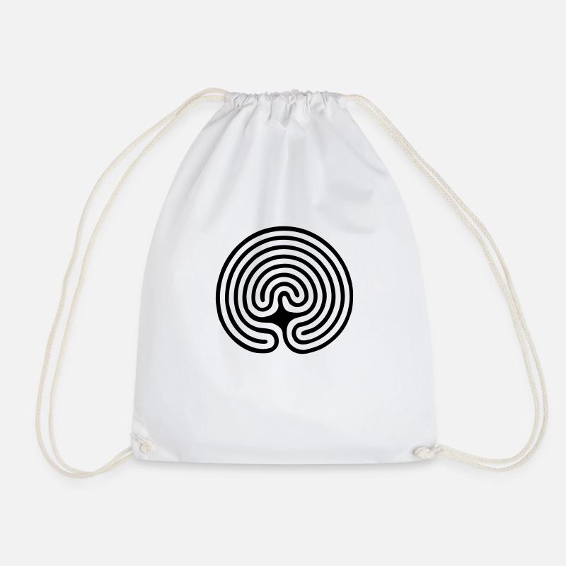 Labyrinth - Drawstring Bag - white