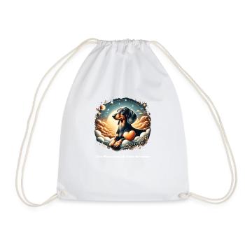 Dachshund Grief Management Rainbow Bridge - Drawstring Bag - white - Front