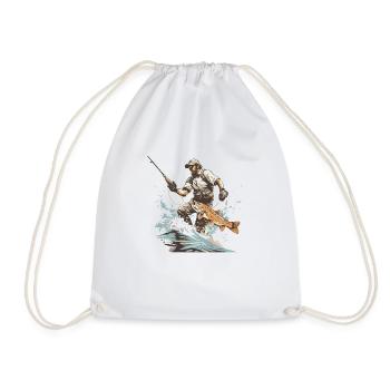 Pêche Pêche Excursion Poisson Lac Canne à pêche pêcheur - Sac de sport léger - blanc - Devant
