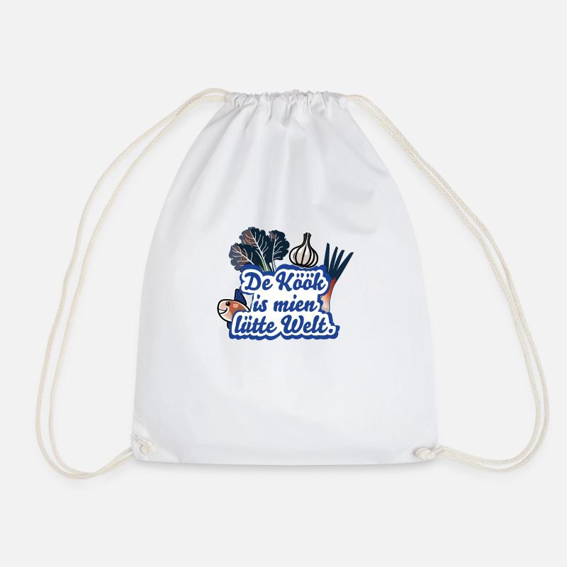 De Köök is mien lütte Welt - Drawstring Bag - white