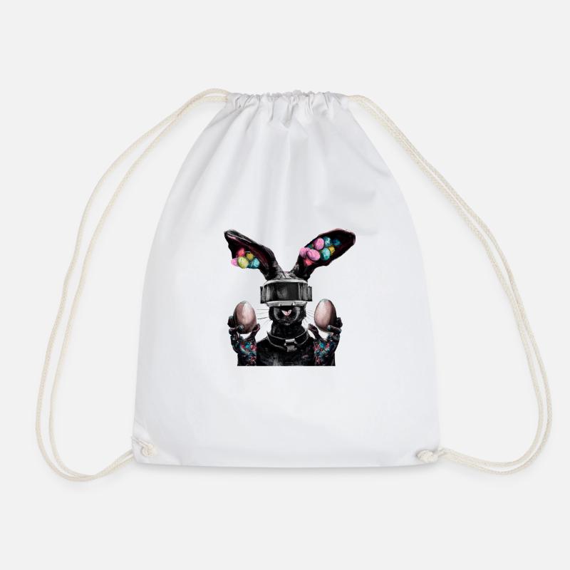 Easter Hase_04 - Drawstring Bag - white