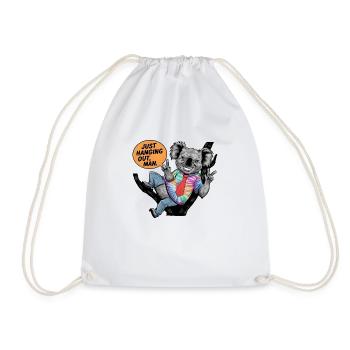 Koala in Tie-Dye Tee: Just Hangin' Out! - Drawstring Bag - white - Front