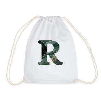 Lettre r marbré vert - Sac de sport léger - blanc - Devant