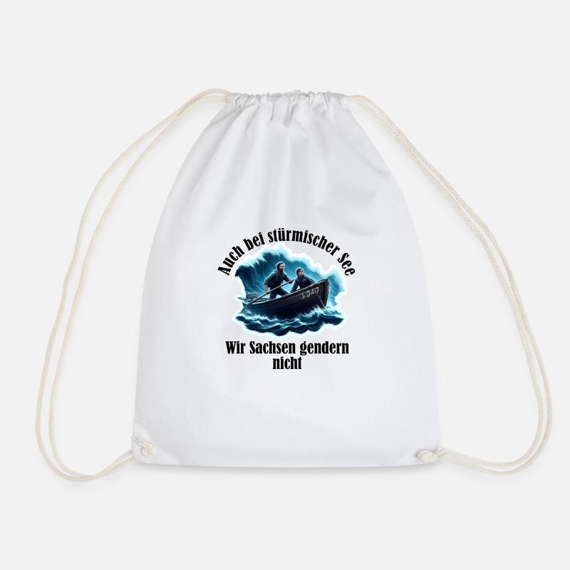 sachsen gendern nicht - Turnbeutel - Weiß