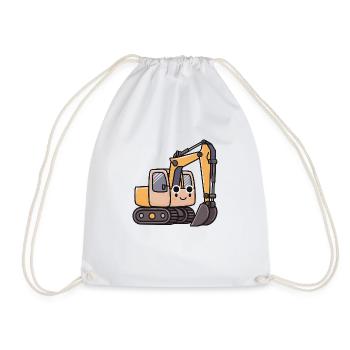 Les excavatrices - Les petits constructeurs - Sac de sport léger - blanc - Devant