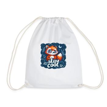 Panda Roux Cool - Style Dessin Animé - Sac de sport léger - blanc - Devant