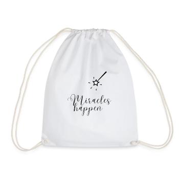 Miracles happen - Drawstring Bag - white - Front