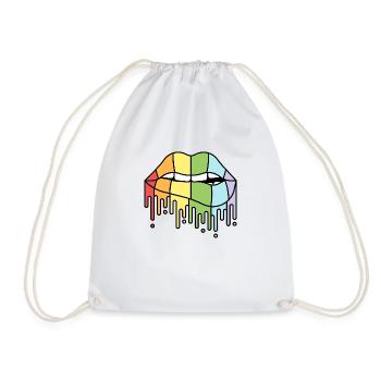 Kaleidoscope Lips Mosaic - Drawstring Bag - white - Front