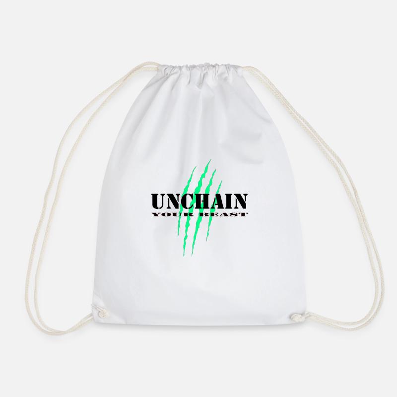 Unchain your beast gr - Drawstring Bag - white