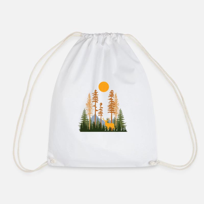 Forêt cachée et cerfs - Sac de sport léger - blanc