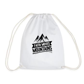 Glaube versetzt Berge - Faith moves Mountains - Turnbeutel - Weiß - Vorne