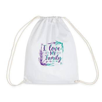 I love my Family - Drawstring Bag - white - Front