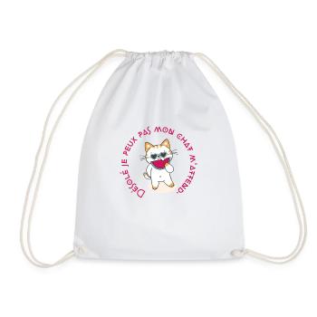 Désolé je peux pas mon chat m'attend. Tête de chat - Sac de sport léger - blanc - Devant
