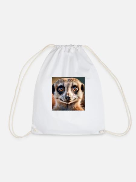 Meerkats up close - Drawstring Bag - white