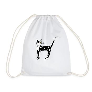 Katze - Turnbeutel - Weiß - Vorne