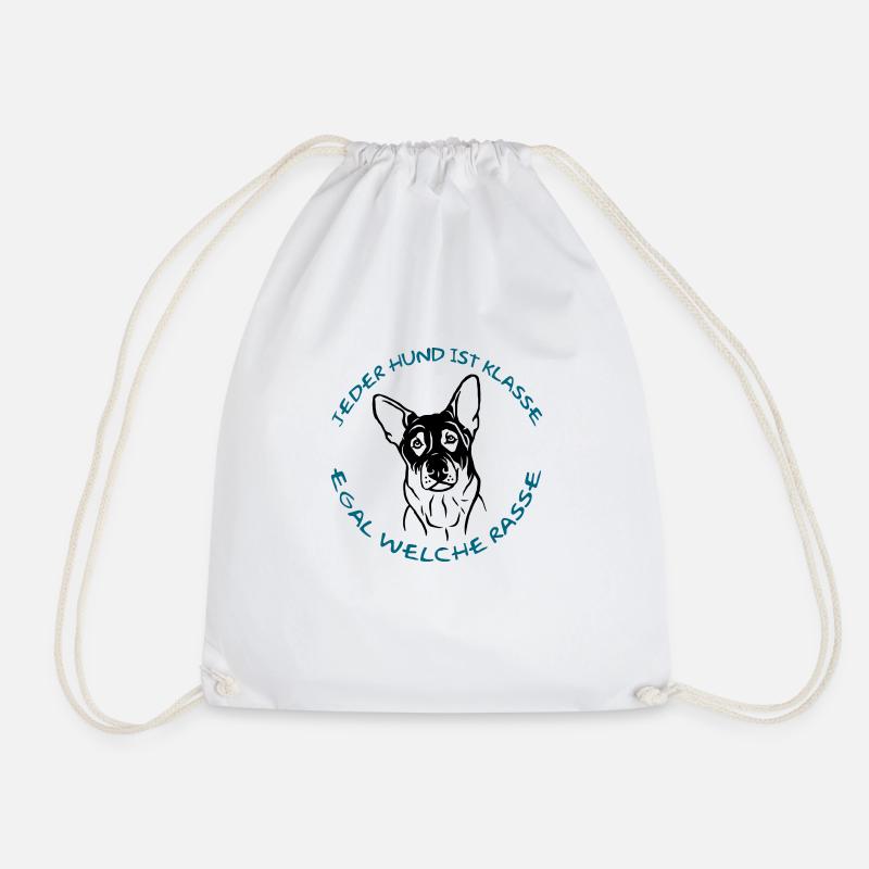 Every dog is great - German Shepherd - Drawstring Bag - white
