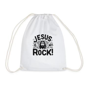 Jesus ist mein Fels in der Brandung - Turnbeutel - Weiß - Vorne