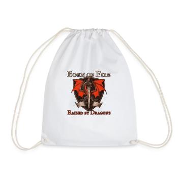 Born of Fire, Raised by Dragons T-shirt – Epic App - Drawstring Bag - white - Front
