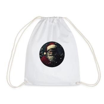 The Determined Santa Claus - Drawstring Bag - white - Front