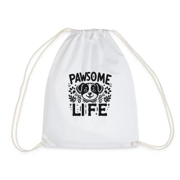 Pawsome Life - Drawstring Bag - white - Front