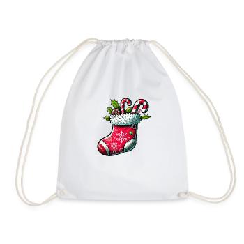 Sock Christmas - Drawstring Bag - white - Front