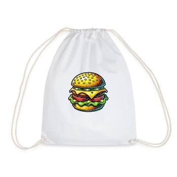 hamburger - Sac de sport léger - blanc - Devant